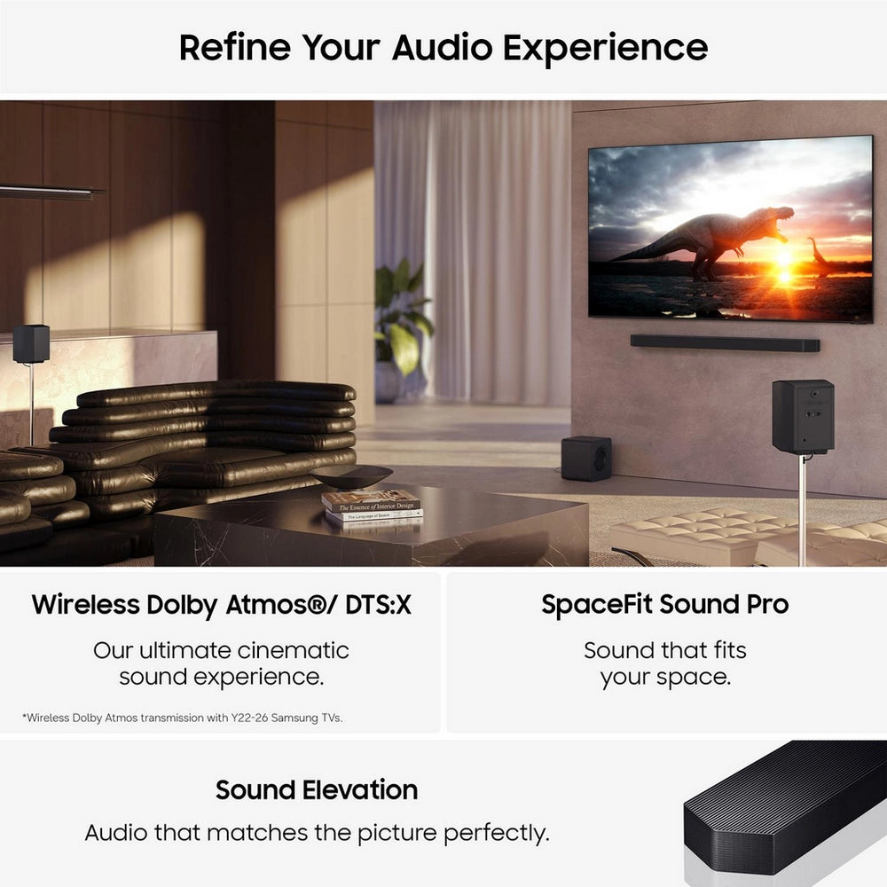 Samsung HW-Q990H/XU 11.1.4ch Q-Series Soundbar with Subwoofer & Rear Speaker - Titan Black