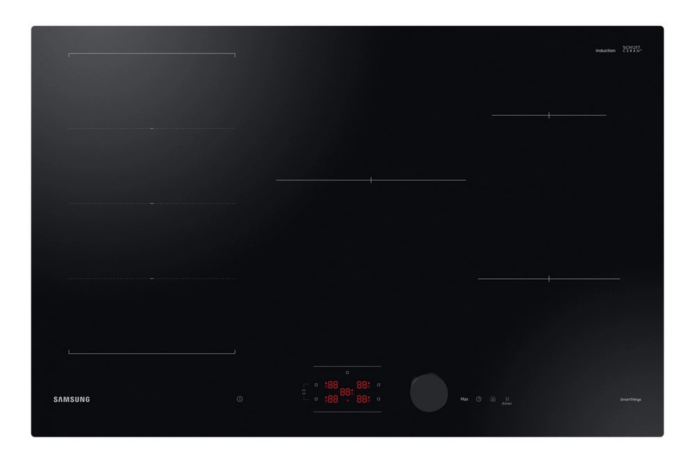 Samsung NZ85C6058FK/U1 Slim Fit 80cm 5 Burner Induction Hob with Flex Zone Plus - Black