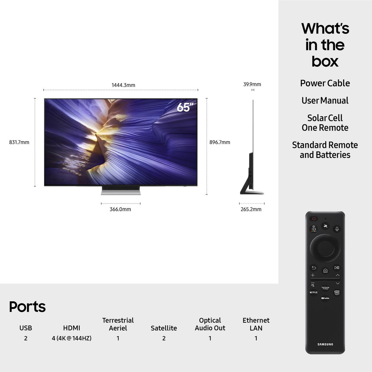 Samsung QE65S90FATXXU 65" 4K OLED Smart AI TV