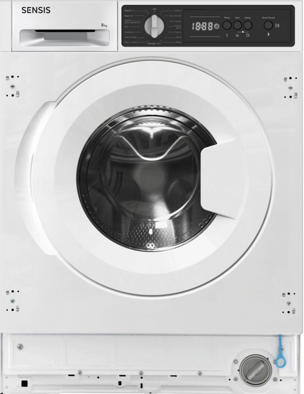 Sensis WMBI01814AW 8kg 1400 Spin Integrated Washing Machine - White