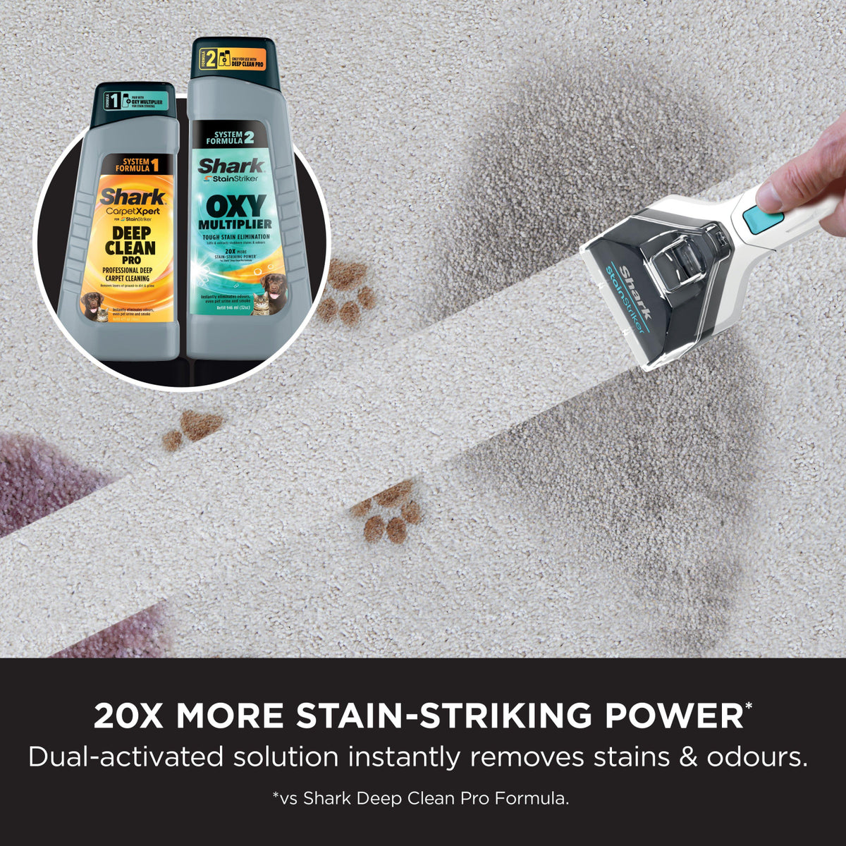 Shark EX200UK CarpetXpert Deep Carpet Cleaner with Built-In StainStriker - Rotator White