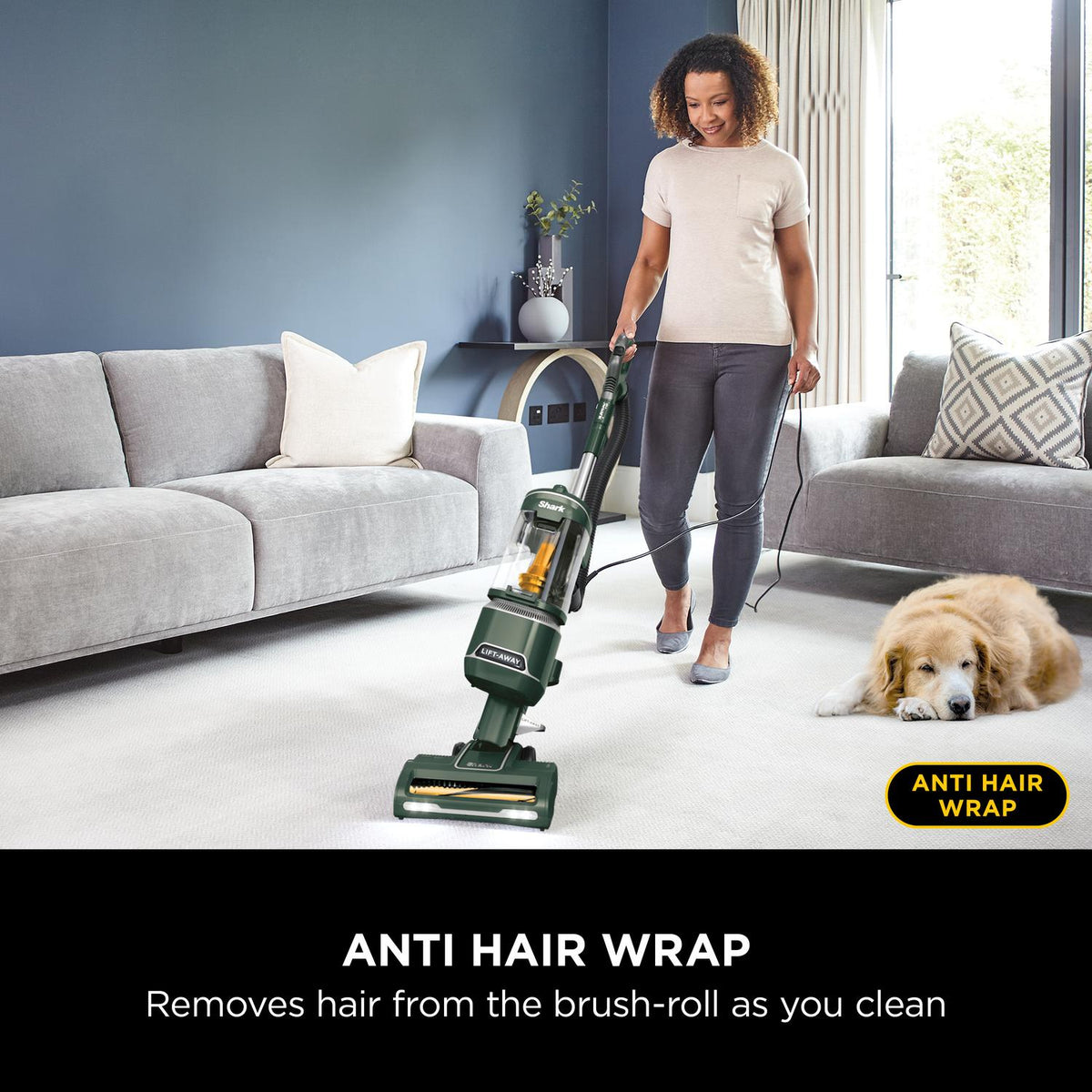 Shark NZ691UKT Anti Hair Wrap Upright Vacuum Cleaner with Lift-Away - Porsche Green
