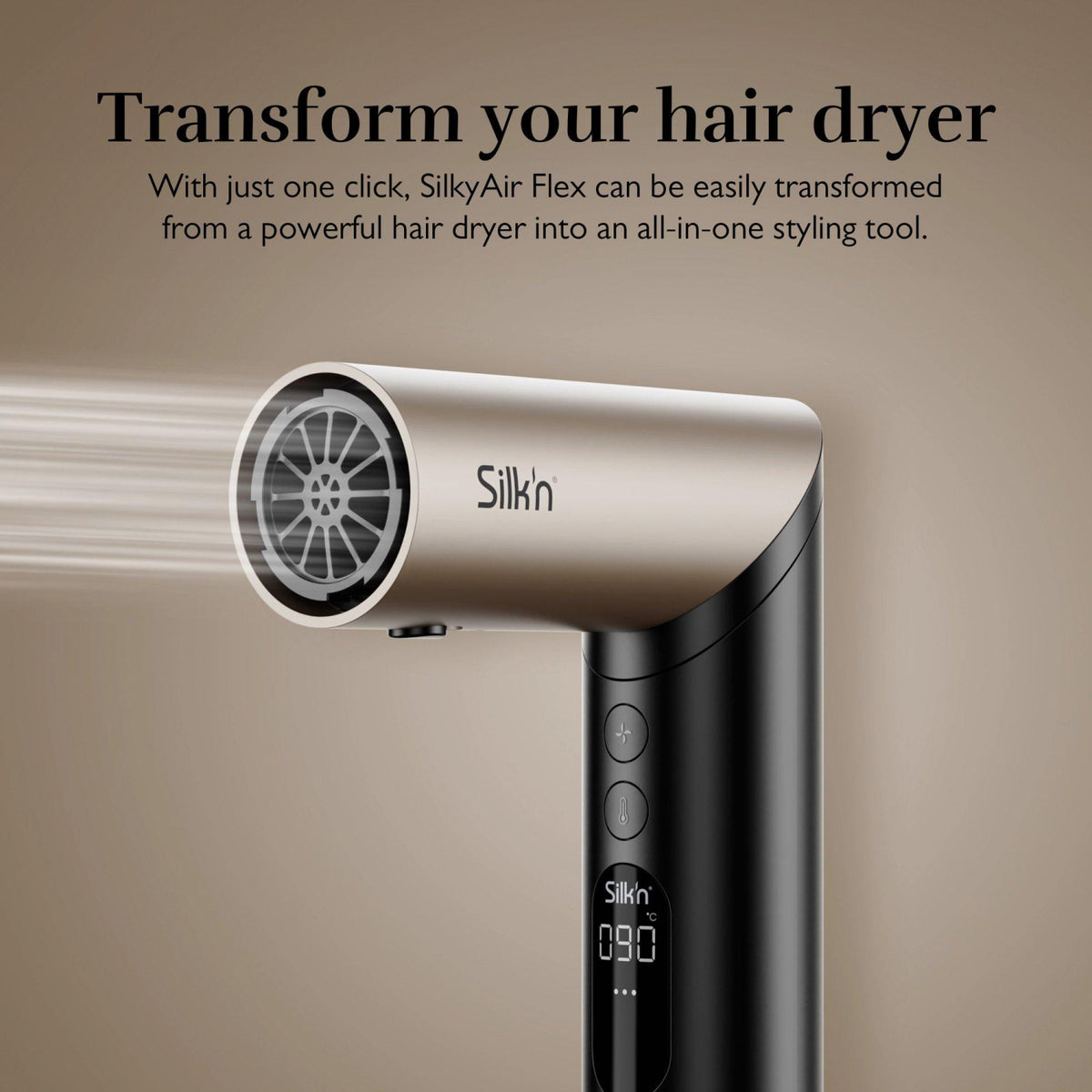 SILK'N SIF5PUK001 SilkyAir Flex Hair Dryer & Styler - Black