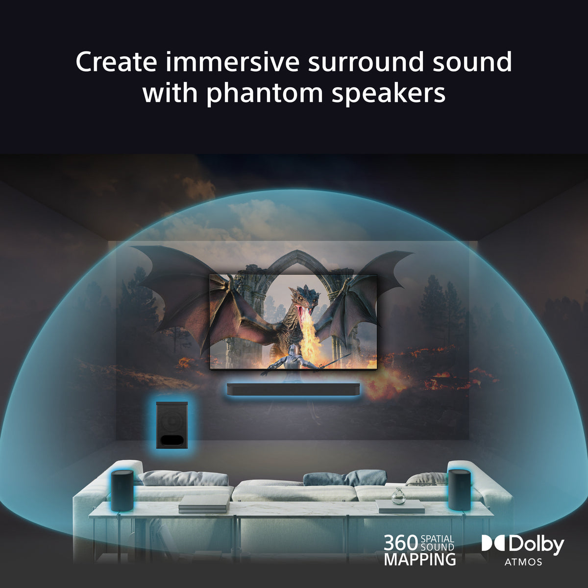 Sony SARS8 Wireless Rear Speakers for Sony Soundbars - Black