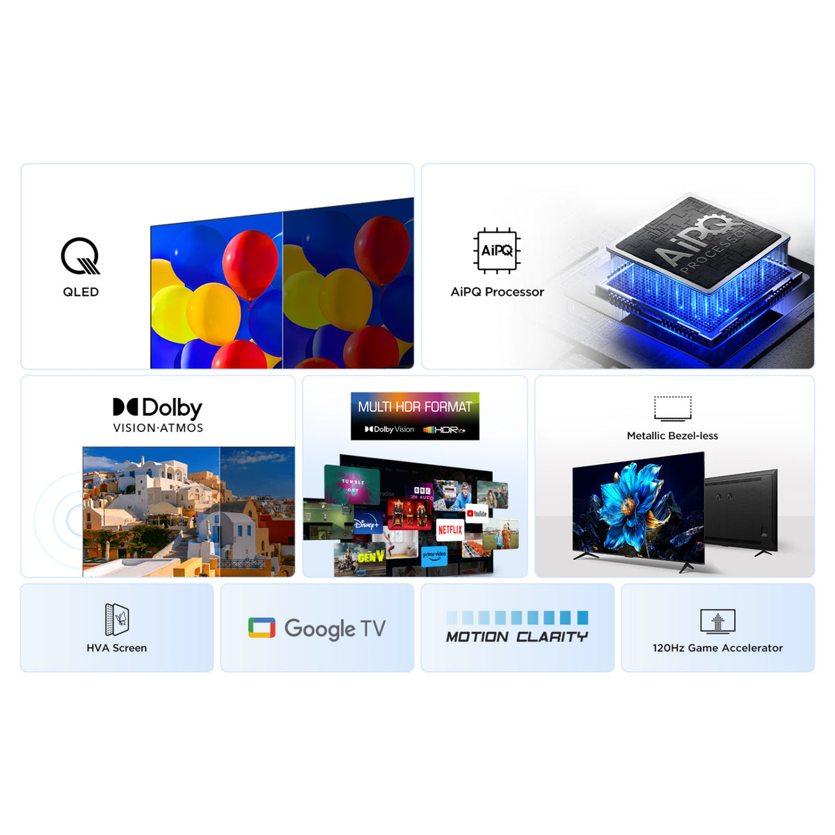 TCL 43P7K-UK 43" 4K QLED Direct LED HDR Google TV