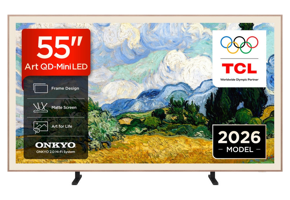 TCL 55A400 PRO-UK 55" 4K Ultra HD QD-MINI LED AI Art TV - Black