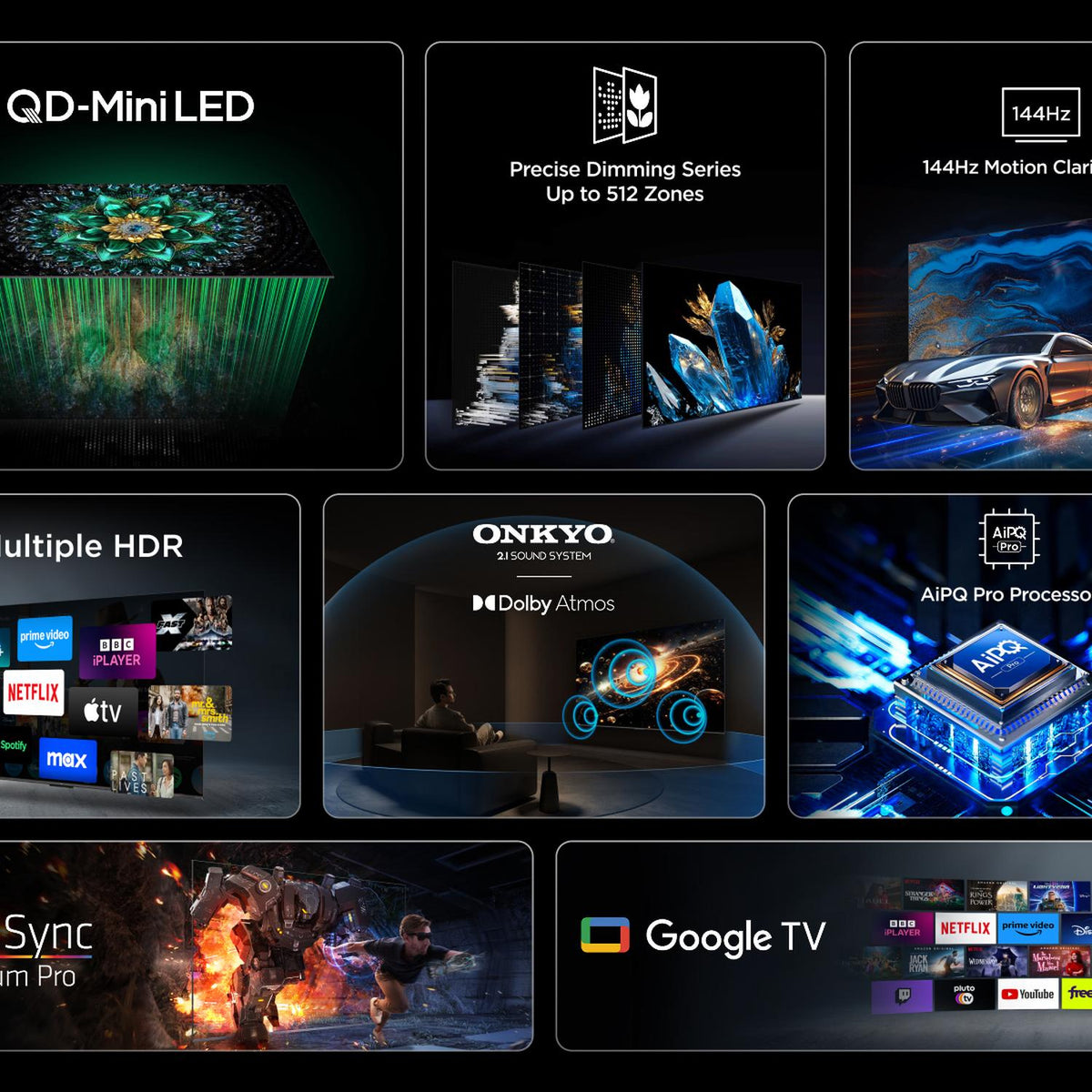 TCL 65Q6C-UK 65" 4K QD-Mini LED UHD Smart Google TV