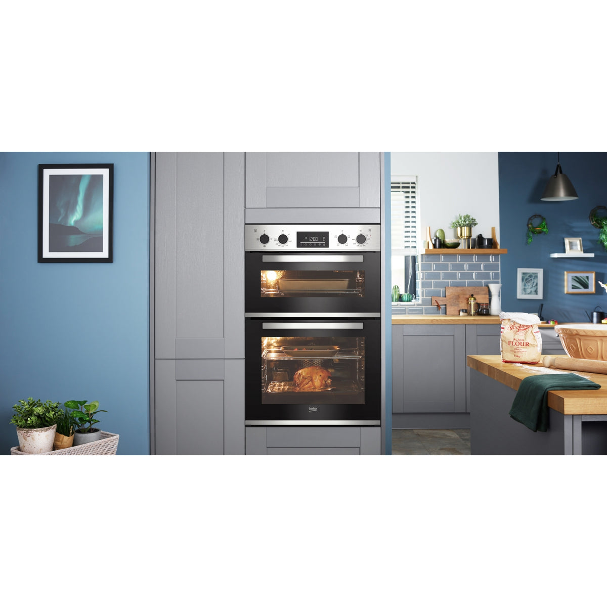 Beko CDFY22309X 60cm Built In Double Oven - Stainless Steel