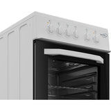 Zenith ZE503W 50cm Electric Single Oven with solid plate - hob White