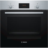 Bosch HHF113BR0B 59.4cm Series 2 Built In Electric Single Oven with 3D Hot Air - Stainless Steel