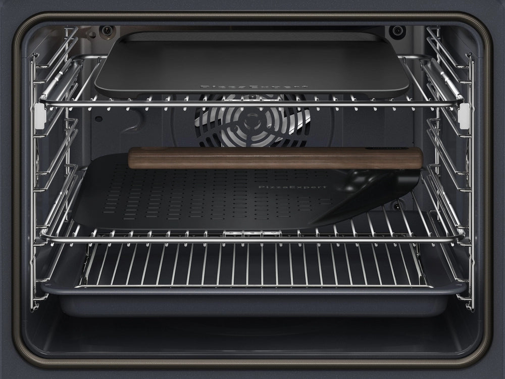 AEG GX7PB63FSB 59.6cm Built In Electric Single Oven - Gloss Black with Steel Trim