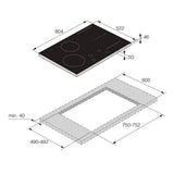 Asko HID824GC 80cm 4 Zone Induction Hob - Black