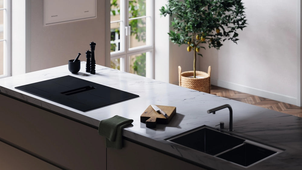 Asko HIHD854MM 90cm 4 Zone Hood-in hob, Celsius Induction - Black