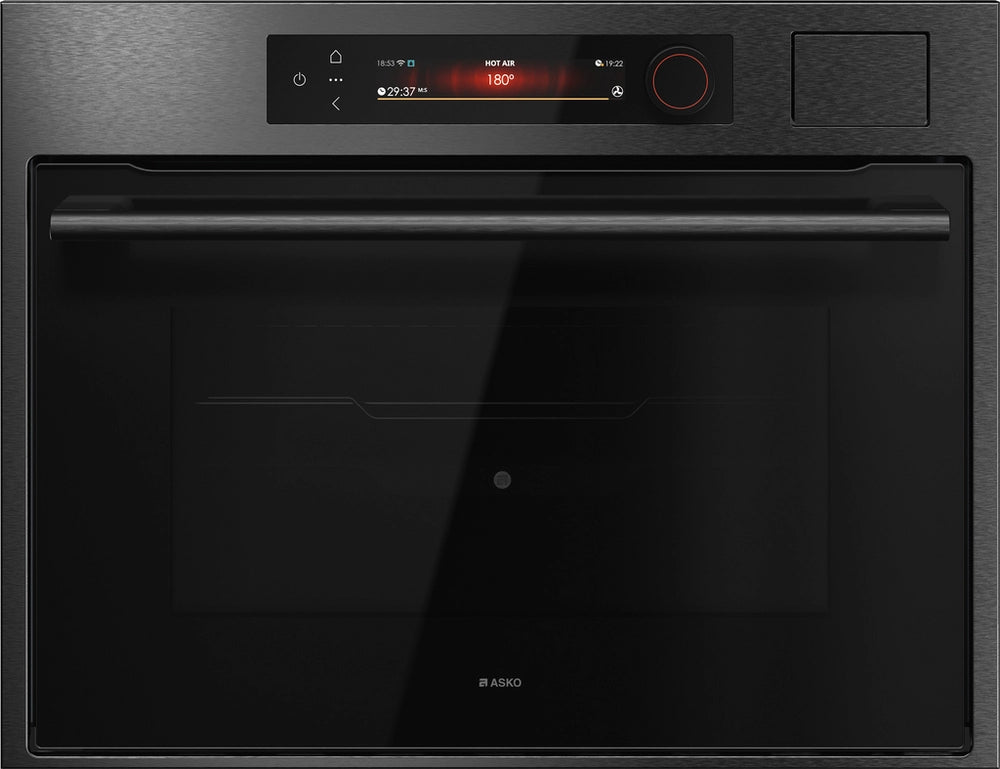 ASKO OCS64BSH 45cm Built-in Compact Oven with steam function - Black Steel,