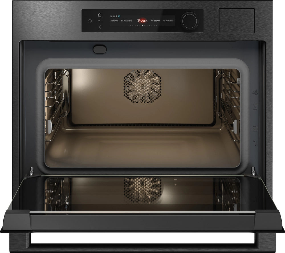 ASKO OCS64BSH 45cm Built-in Compact Oven with steam function - Black Steel,