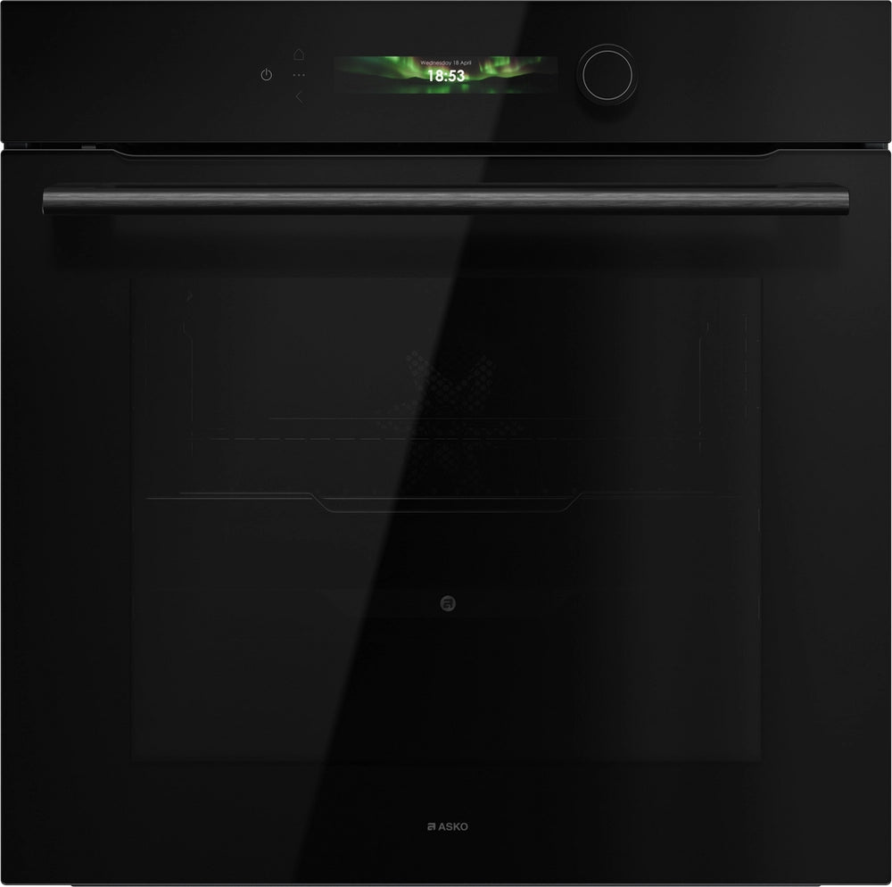 ASKO OTP56BGH 60cm Multifunctional Built In Single Oven with Pyrolytic cleaning - Black Glass,