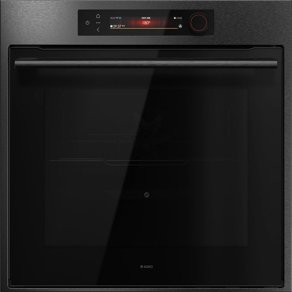 ASKO OTP66BSH 60cm Multifunctional Built In Single Oven with Pyrolytic cleaning - Black Steel