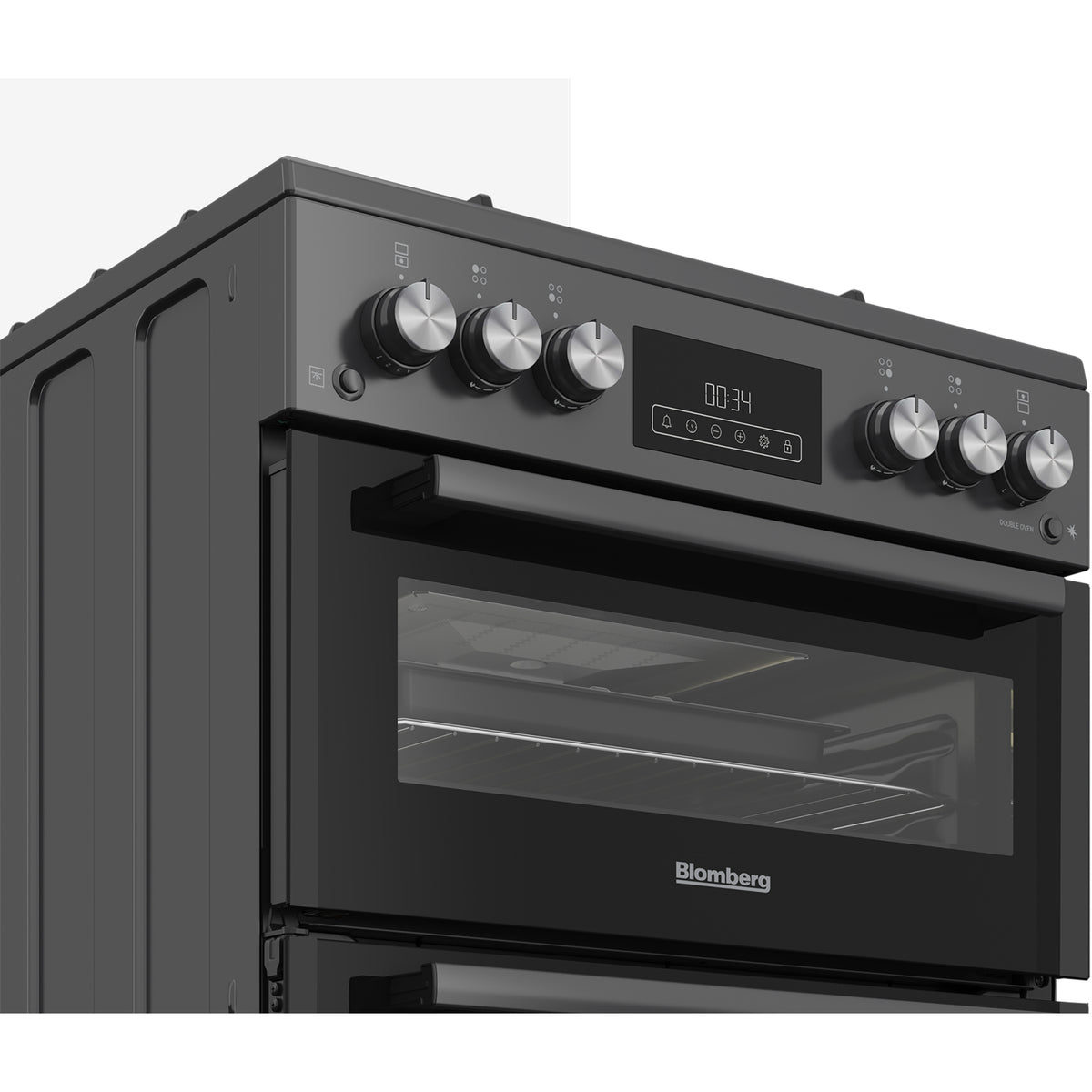 Blomberg GGRN655N 60cm Double Oven Gas Cooker with Gas Hob - Anthracite