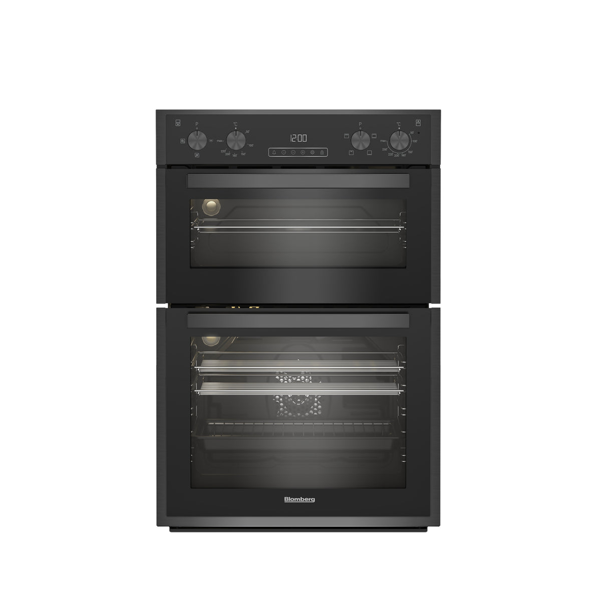 Blomberg RODN9202DX 59.4cm Built In Electric Double Oven - Dark Steel