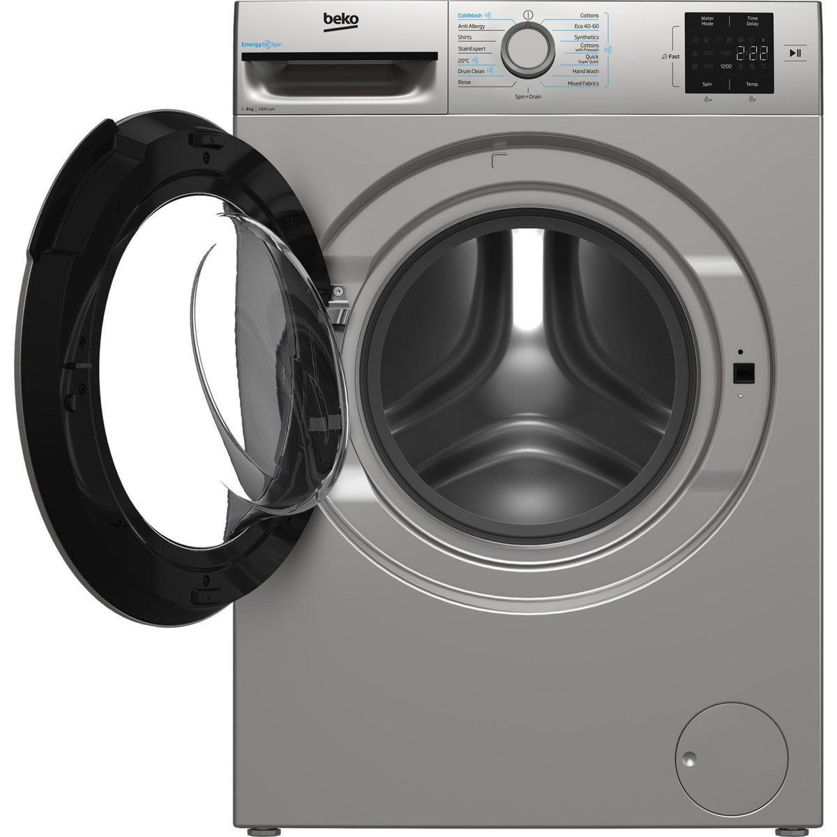 Beko BMN3WT3841S 8kg 1400 Spin EnergySpin Washing Machine - Silver
