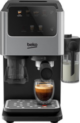 Beko CED7524X Espresso Machine with Integrated Grinder and Milk Cup - Silver