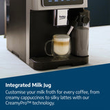 Beko CEG8564X CaffeExperto Series Espresso Machine with Integrated Grinder and Milk Cup - Silver