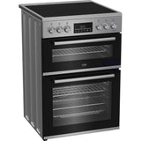 Beko EDC6731S 60cm Double Oven Electric Cooker with Vitroceramic Hob - Silver