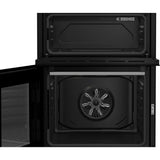 Beko EDC6731S 60cm Double Oven Electric Cooker with Vitroceramic Hob - Silver