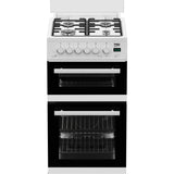 Beko EDG507W 50cm Twin Cavity Gas Cooker with Gas Hob & Glass Lid - White