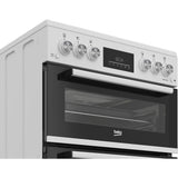 Beko EDG6231W 60cm Double Oven Gas Cooker with Gas Hob - White