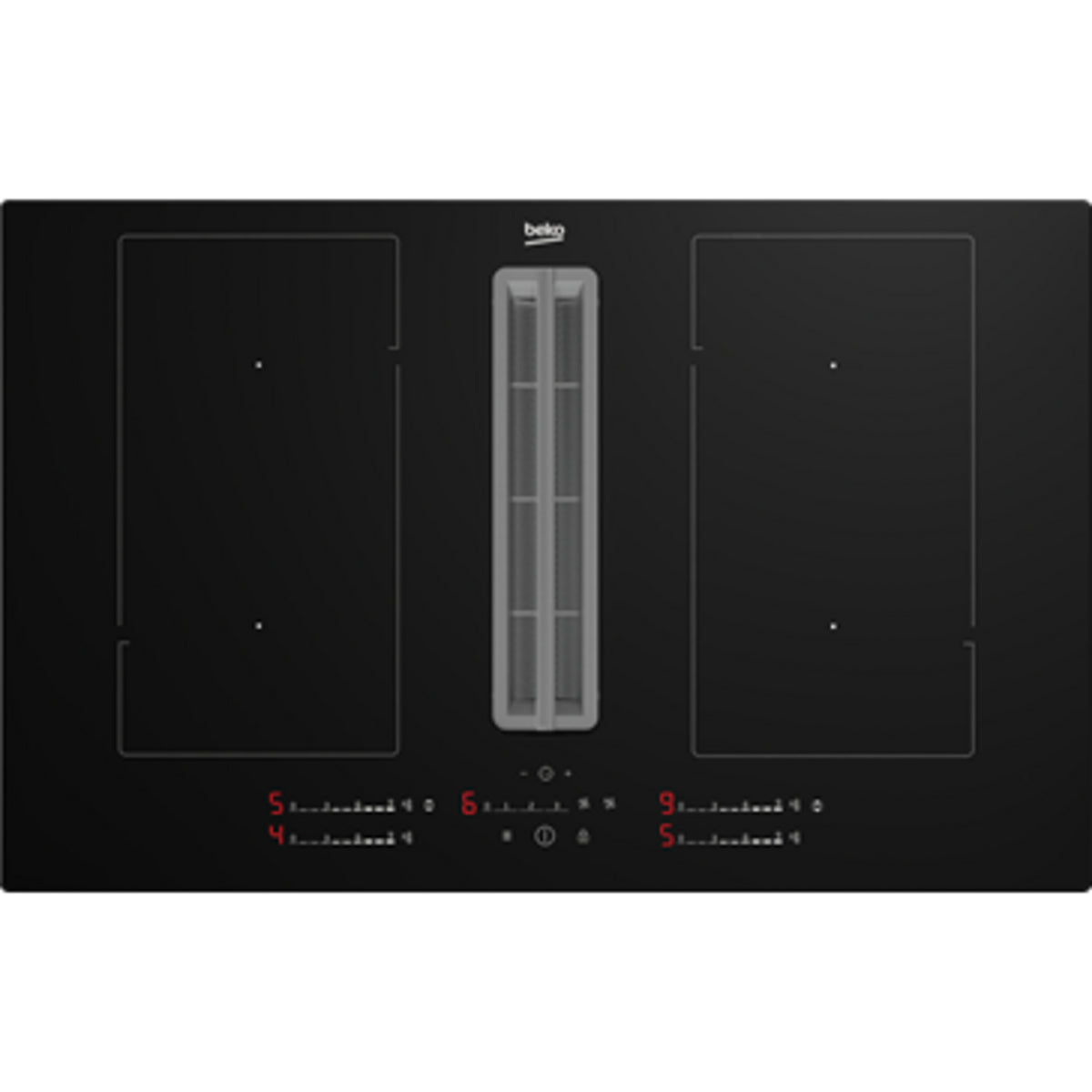 Beko HIXI84700UP 82cm Induction Hob with integrated vented Extractor - Black