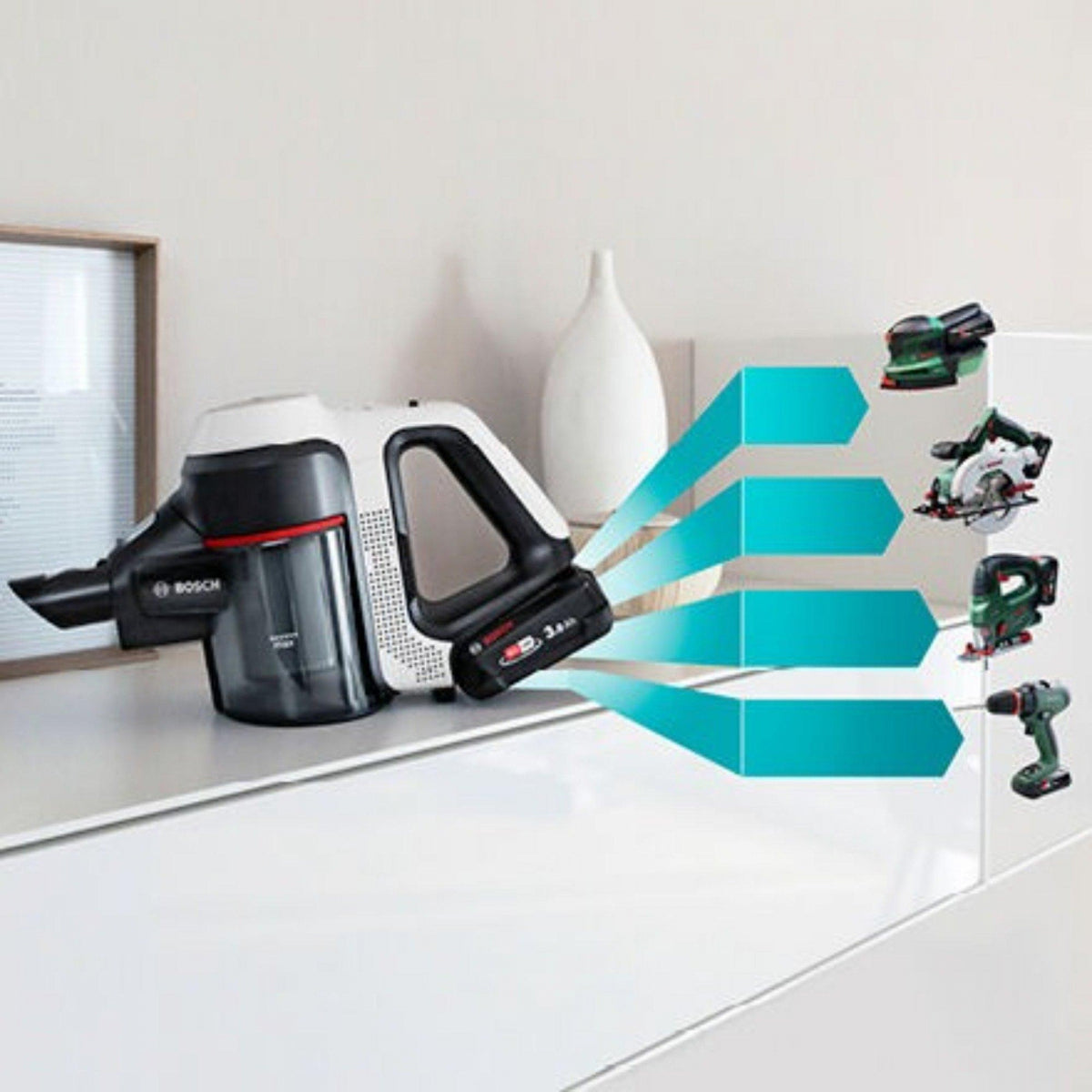 Bosch Unlimited 7 BCS712GB Cordless Vacuum Cleaner with Dual Battery - 80 Minutes Run Time - White & Black