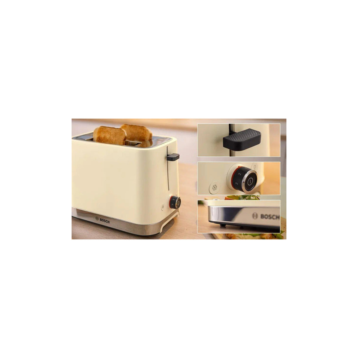 Bosch TAT4M227GB 2 Slice Toaster - Cream