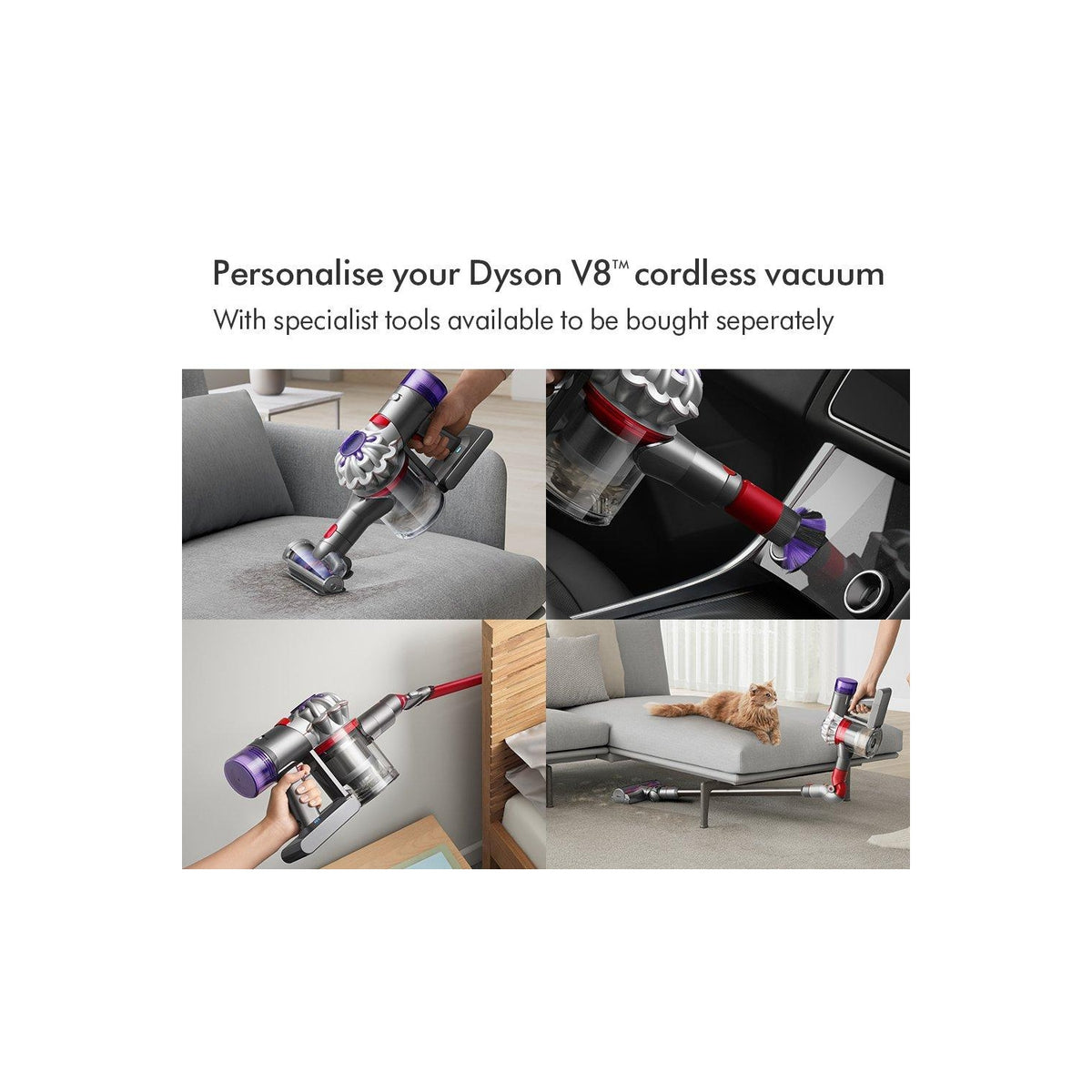Dyson V8-2023 Cordless Stick Vacuum Cleaner - 40 Minutes Run Time - Silver