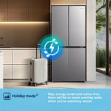 Fridgemaster MQ79395ES 79.4cm 65/35 Total No Frost American Fridge Freezer - Silver