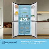 Fridgemaster MQ79395ES 79.4cm 65/35 Total No Frost American Fridge Freezer - Silver