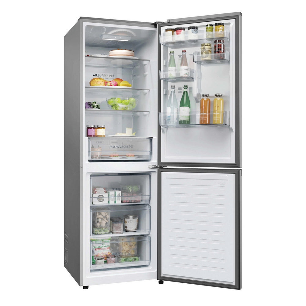 Haier 2D 60 Serie 3 HDPR3618DNPK 355L Total No Frost Fridge Freezer - Stainless Steel