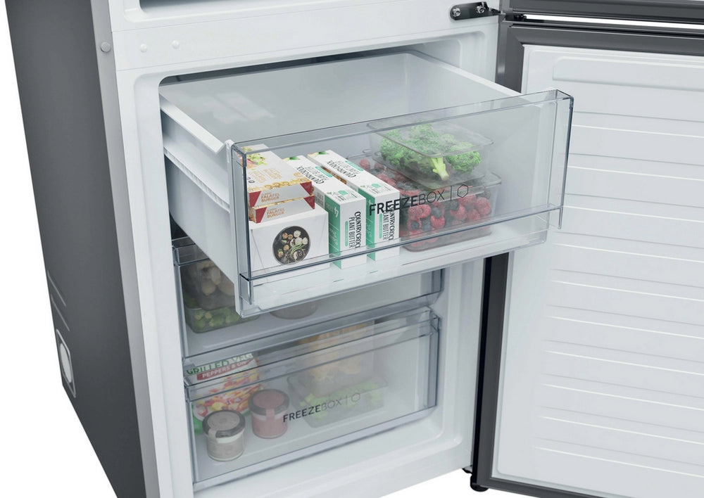 Haier 2D 60 Serie 3 HDPR3618DNPK 355L Total No Frost Fridge Freezer - Stainless Steel