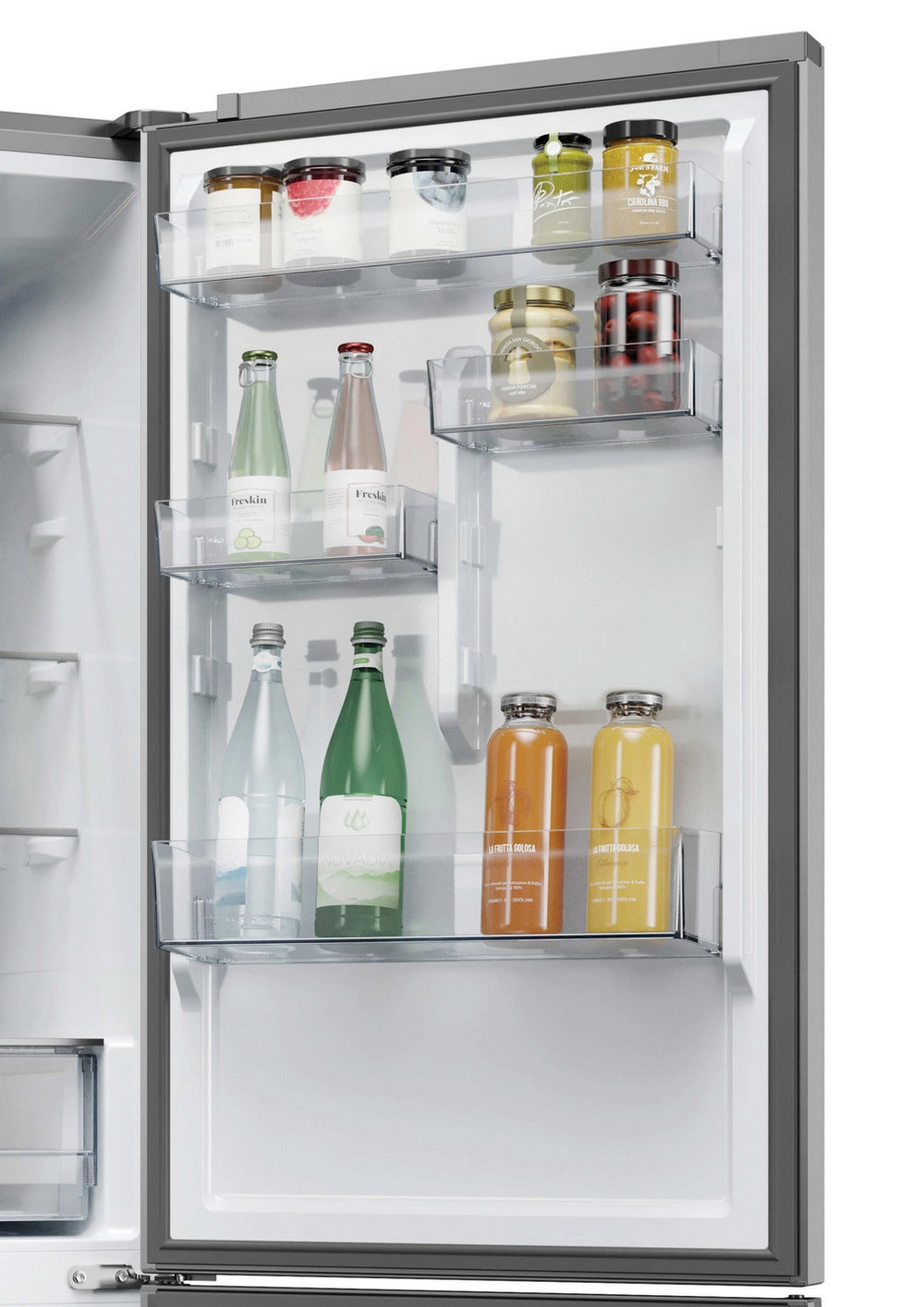 Haier 2D 60 Serie 3 HDPR3618DNPK 355L Total No Frost Fridge Freezer - Stainless Steel