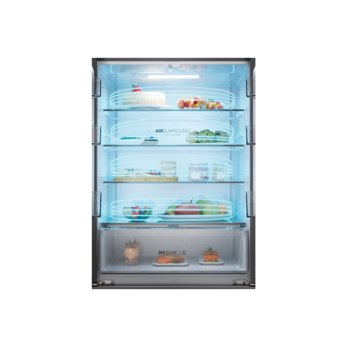 Haier HFR3718ENMD 70cm 60/40 Total No Frost Fridge Freezer - Dark Inox