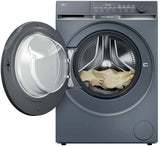 Haier HW100-B14387GUUK 10kg, 1400 Spin Washing Machine - Graphite