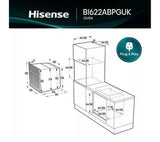 Hisense BI622ABPGUK Built In Electric Single Steam, Plug & Play Oven - Jet Black