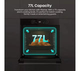 Hisense BI622ABPGUK Built In Electric Single Steam, Plug & Play Oven - Jet Black