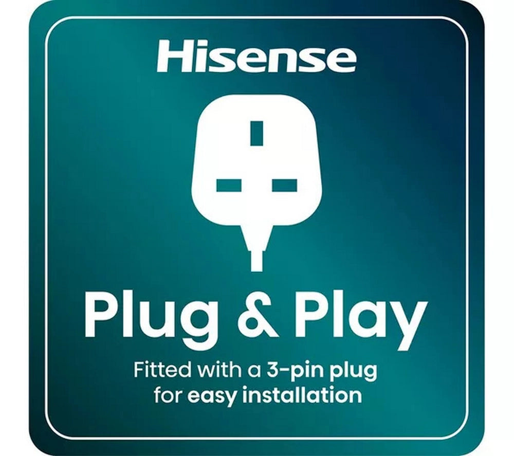 Hisense BI622ABPGUK Built In Electric Single Steam, Plug & Play Oven - Jet Black