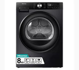 Hisense 3S Series DH3S802BB3 WiFi-enabled 8kg Heat Pump Tumble Dryer - Black