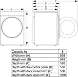 Hisense 3S Series DH3S802BW3 WiFi-enabled 8kg Heat Pump Tumble Dryer - White