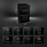 Hisense HDCEC5C10B 50cm Double Oven Electric Cooker with Ceramic Hob - Black