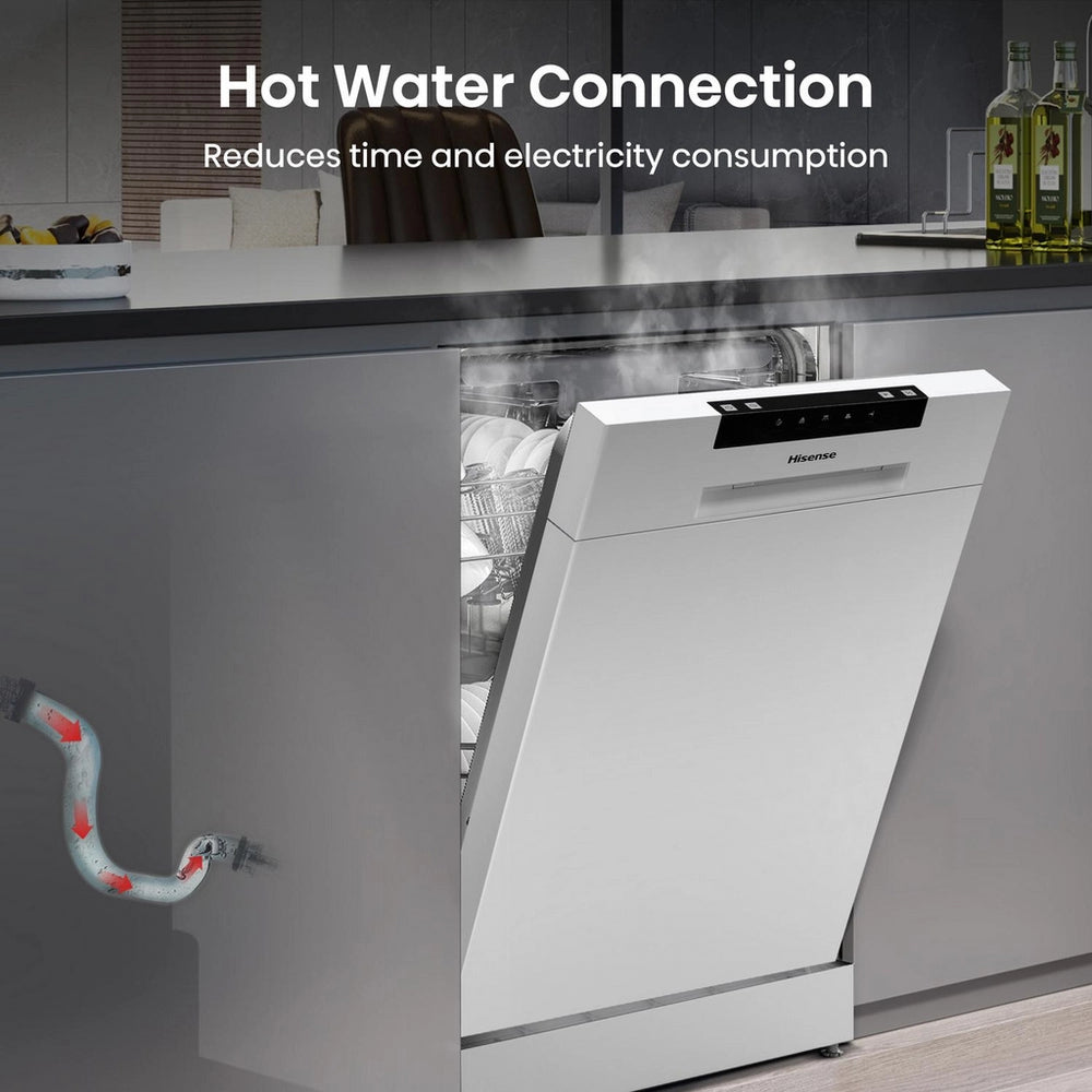 Hisense HS523E15WUK Slimline Dishwasher - White - 10 Place Settings