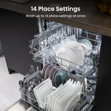 Hisense HS642D90WUK Full-Size Dishwasher - White - 14 Place Settings