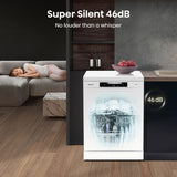 Hisense HS642D90WUK Full-Size Dishwasher - White - 14 Place Settings